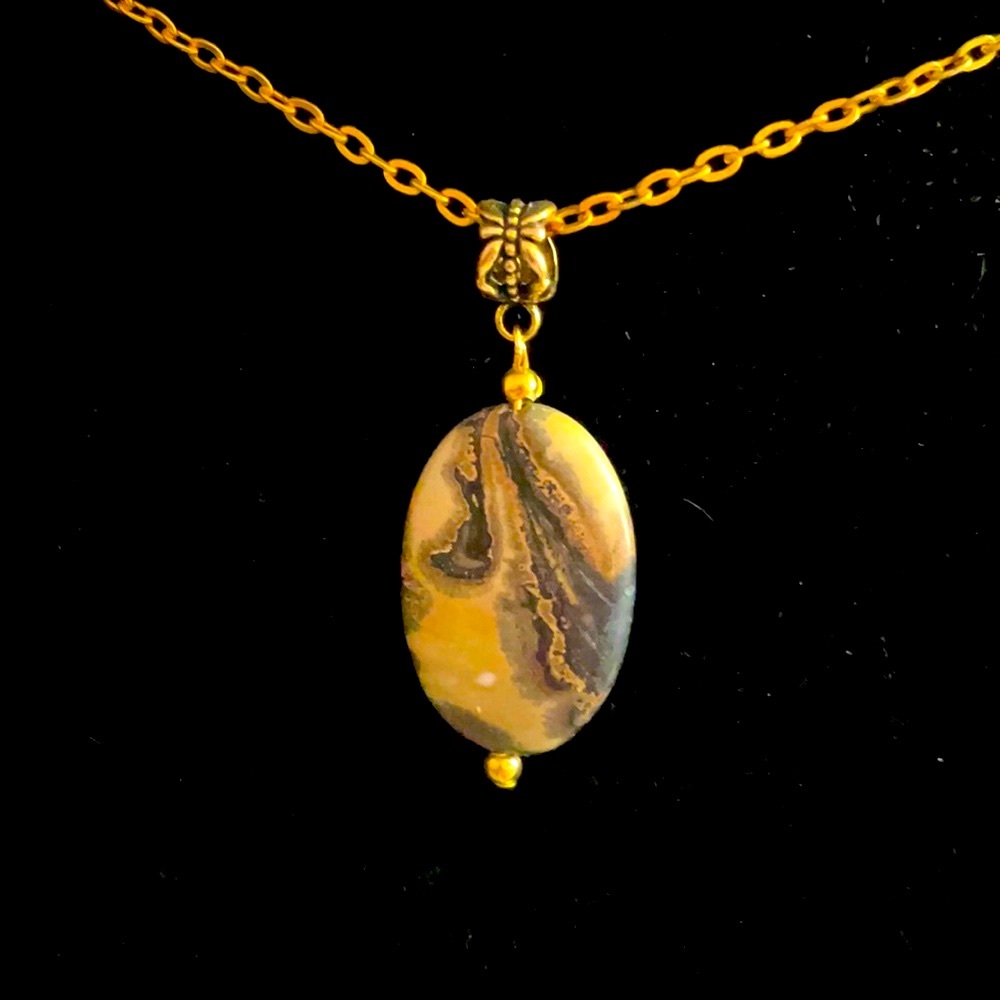 💕Pretty Picture Jasper Stone pendant Necklace.